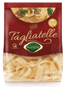 Aurelia – svježa tjestenina: Tagliatelle, Zelene tagliatelle, Špageti, Fettuccine, Fuži, Šurlice, Makaruni, Pljukanci